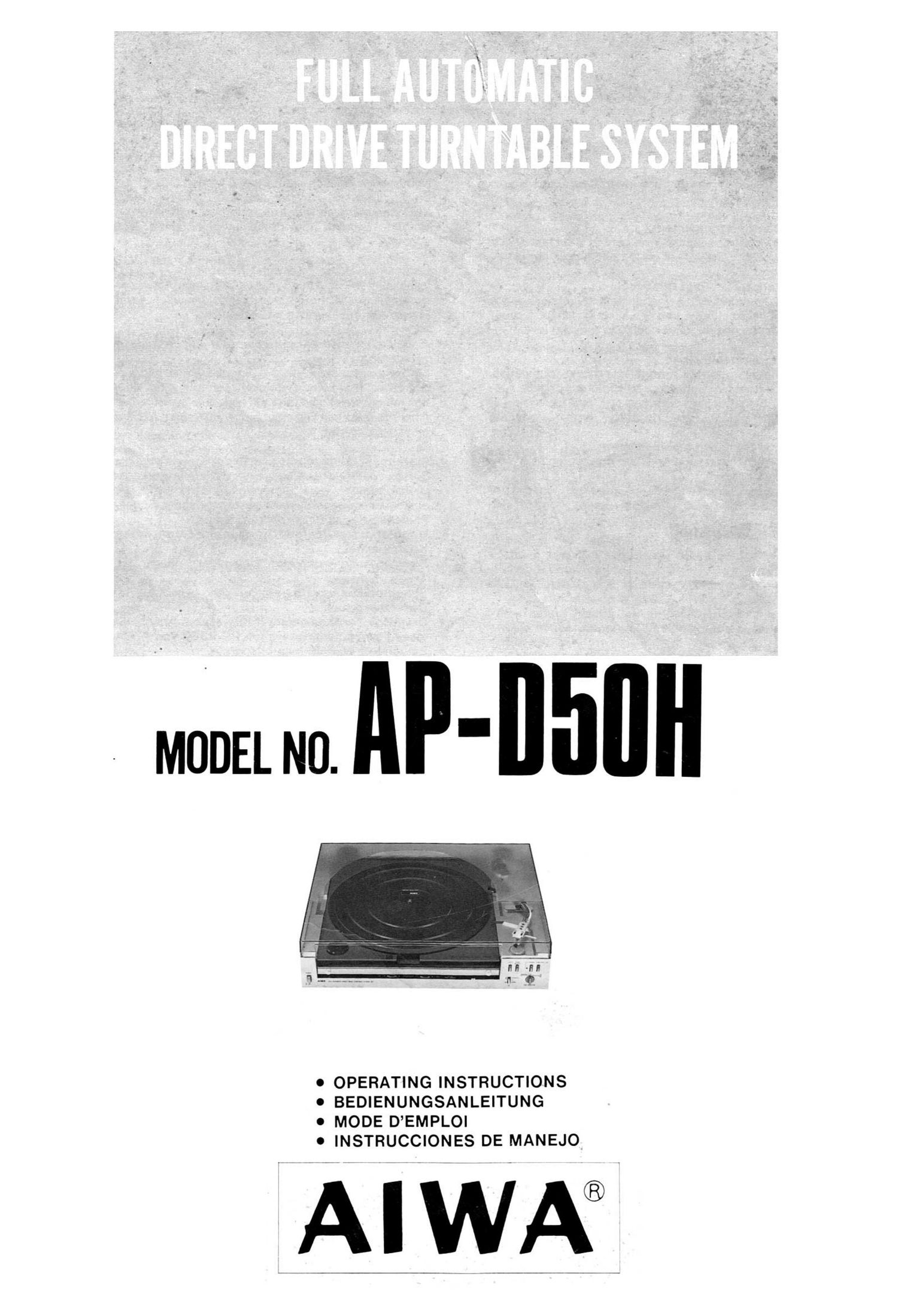 Aiwa AP D50H Owners Manual