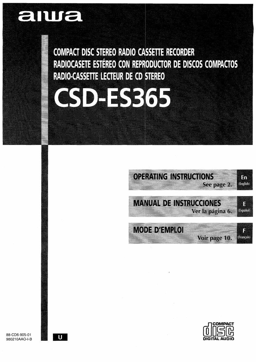 Aiwa CSD ES365 Owners Manual