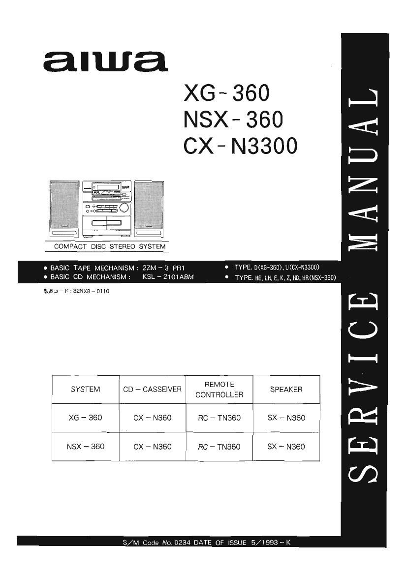 Aiwa CXN 3300 Service Manual