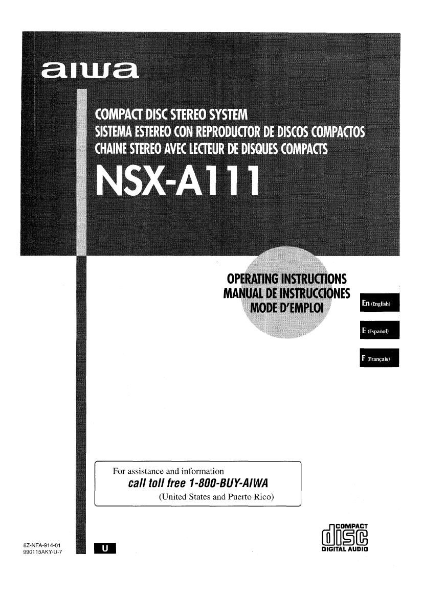 Aiwa NS XA111 Owners Manual