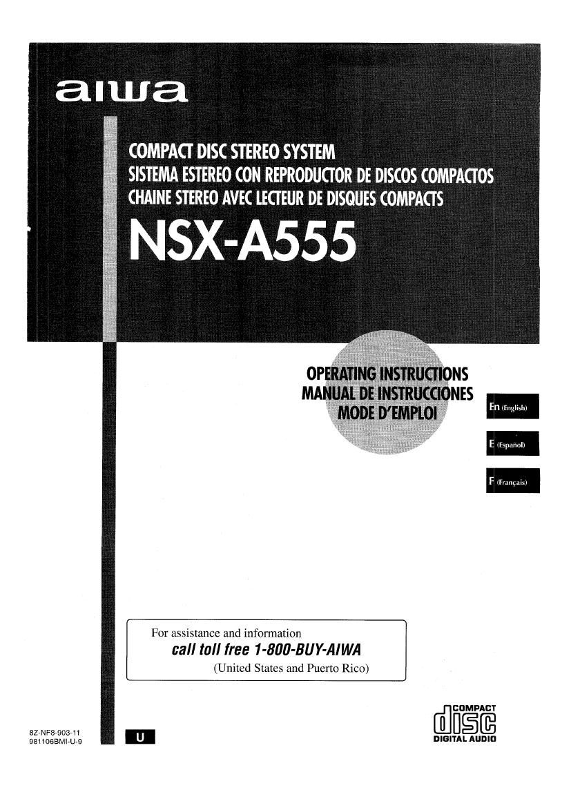 Aiwa NS XA555 Owners Manual