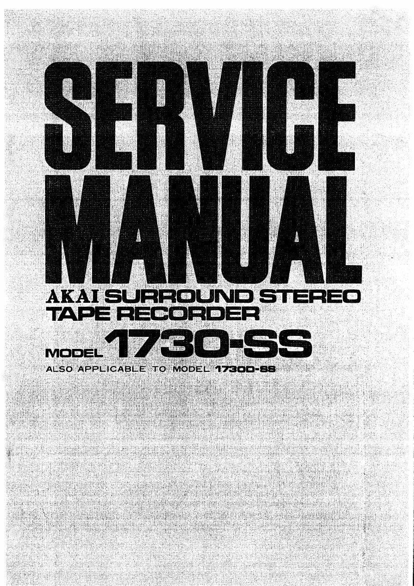Akai 1730 SS 1730 DSS Service Manual