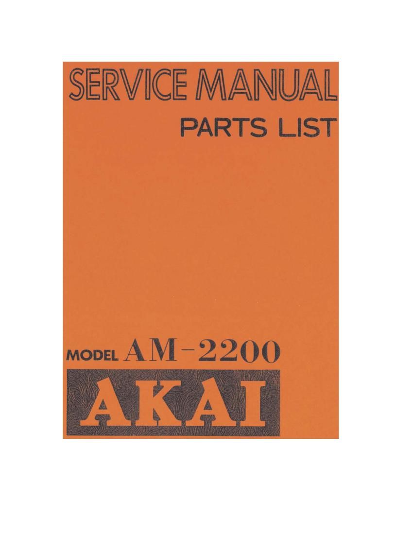 Akai AM 2200 Service Manual