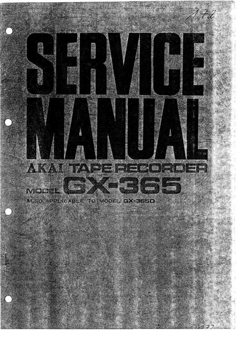 Akai GX 365 Service Manual