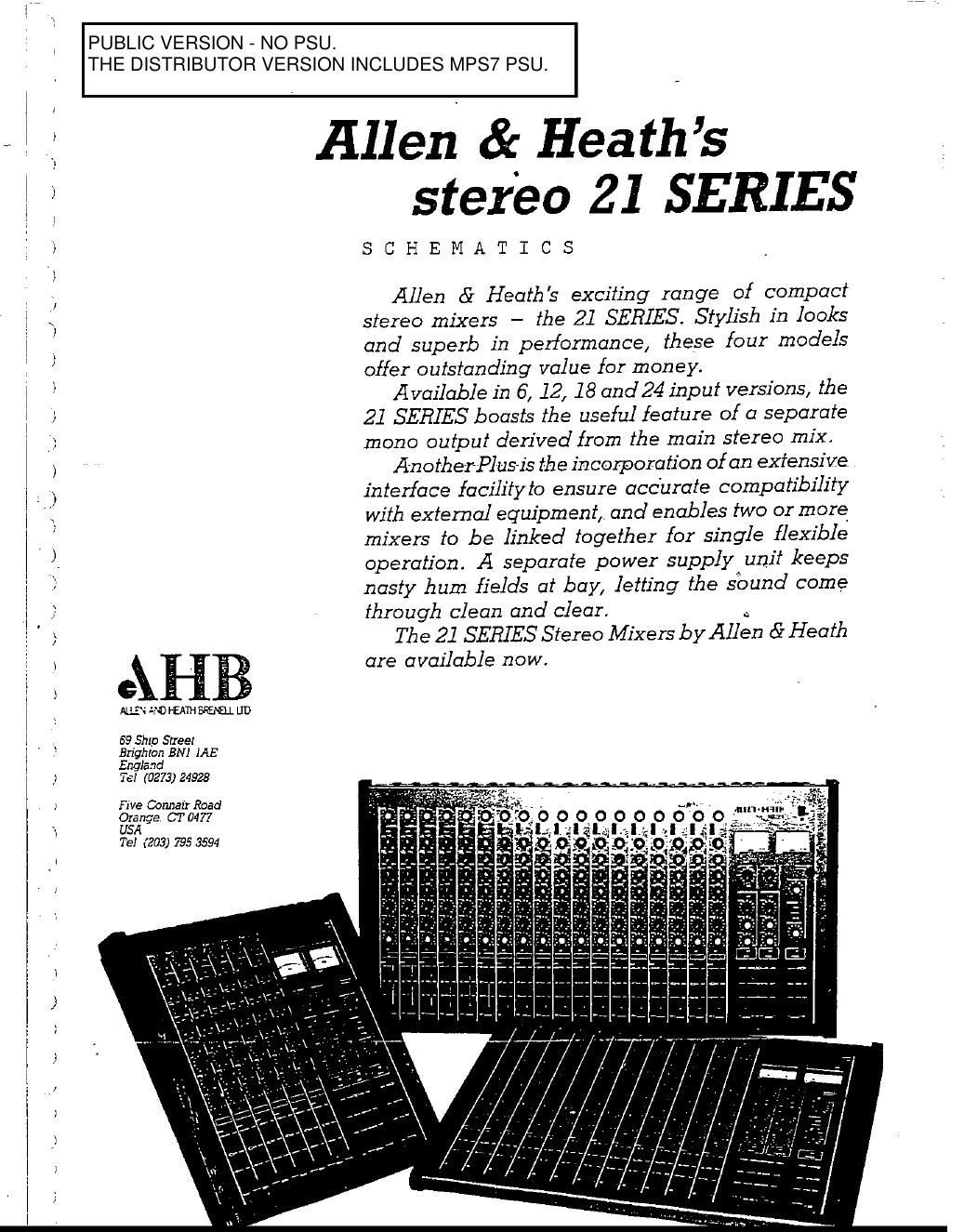 allen heath 21 series mixer schematics