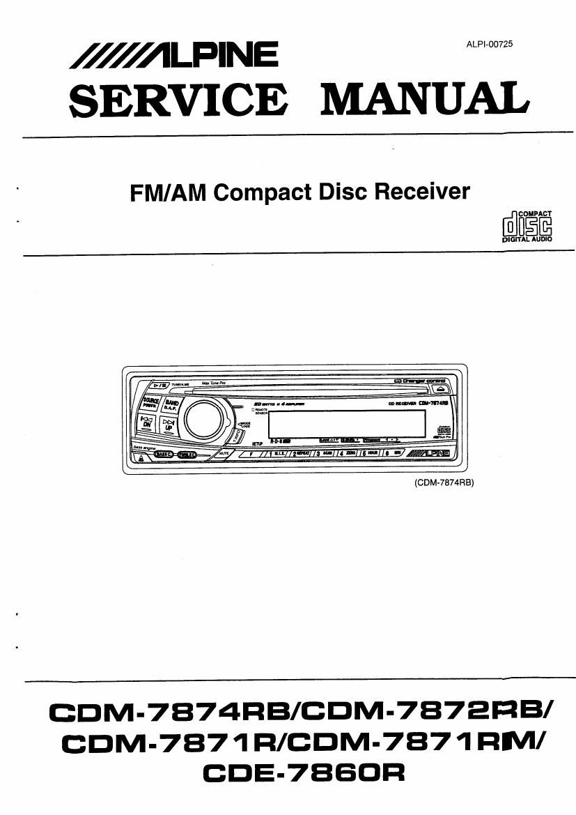 Alpine CDE 7860 R Service Manual