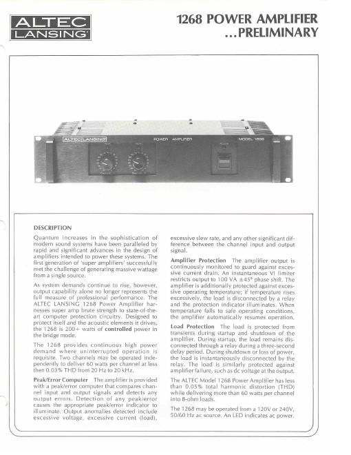 altec 1268 service manual