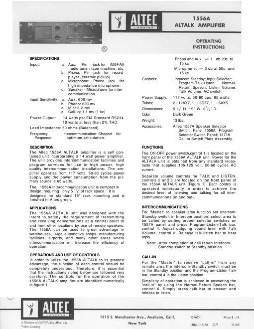 altec 1556a int schematic