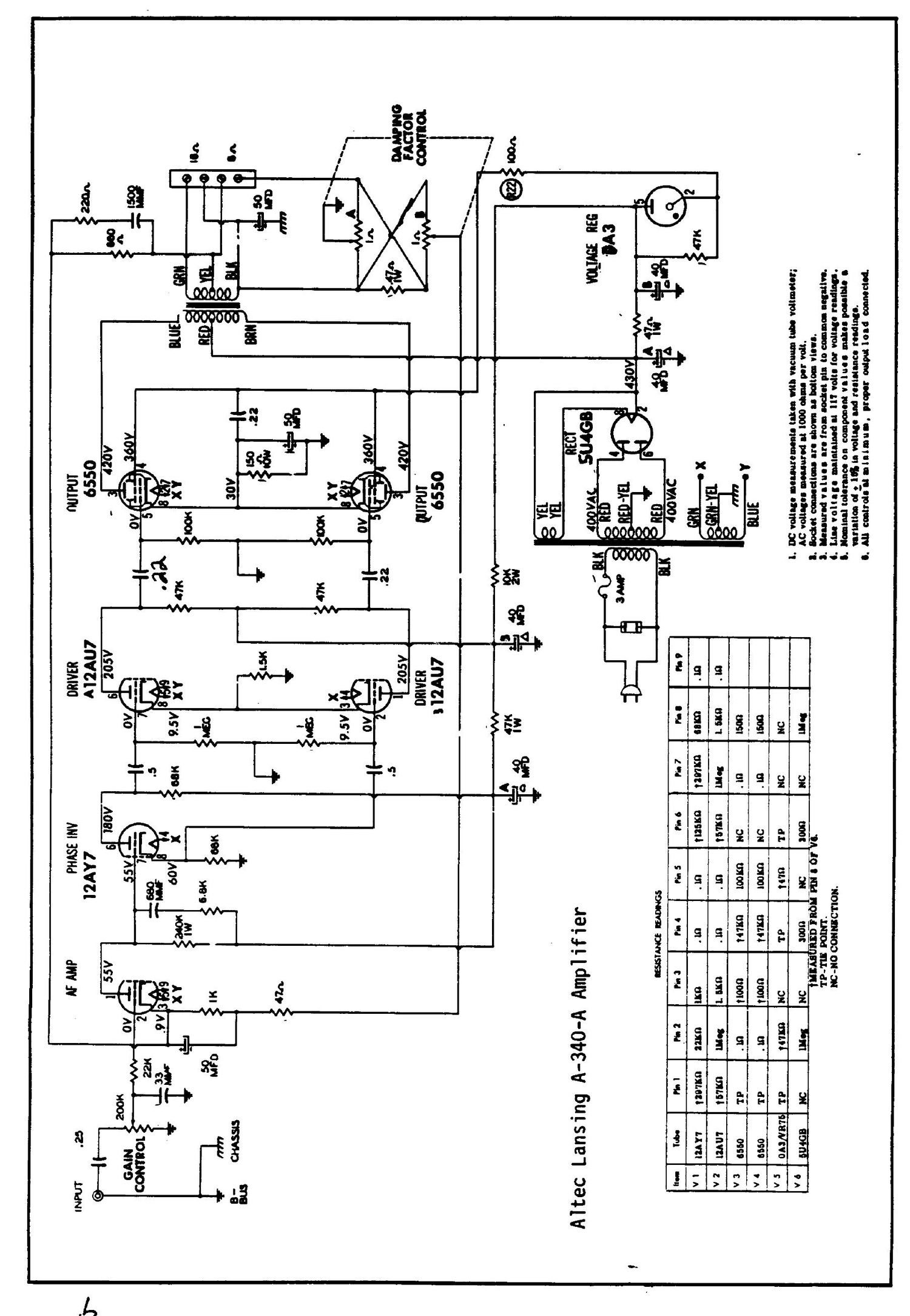 altec a 340 a schematic