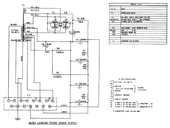 altec p 522b psu schematic