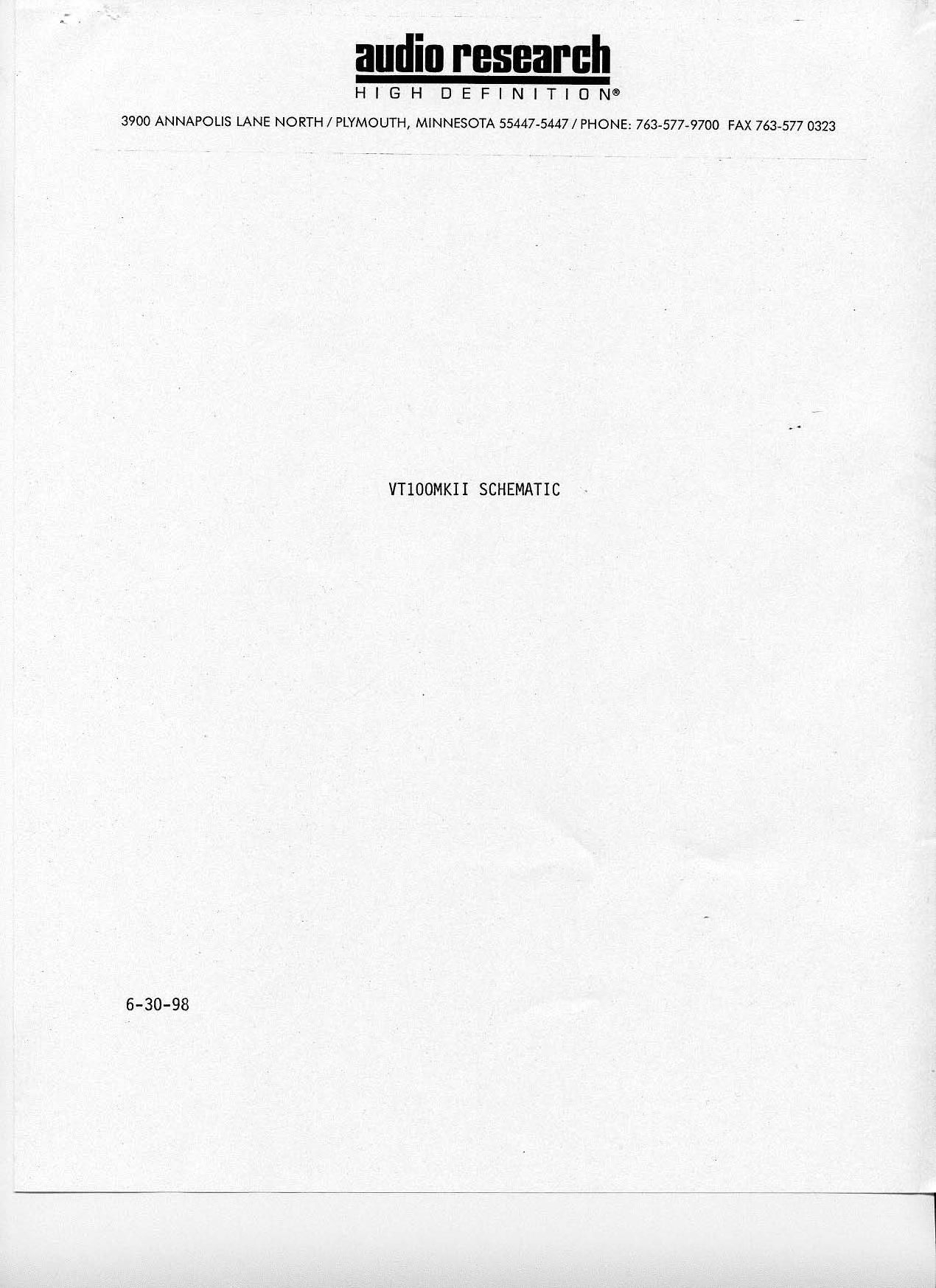 audio research vt 100 mk2 schematic