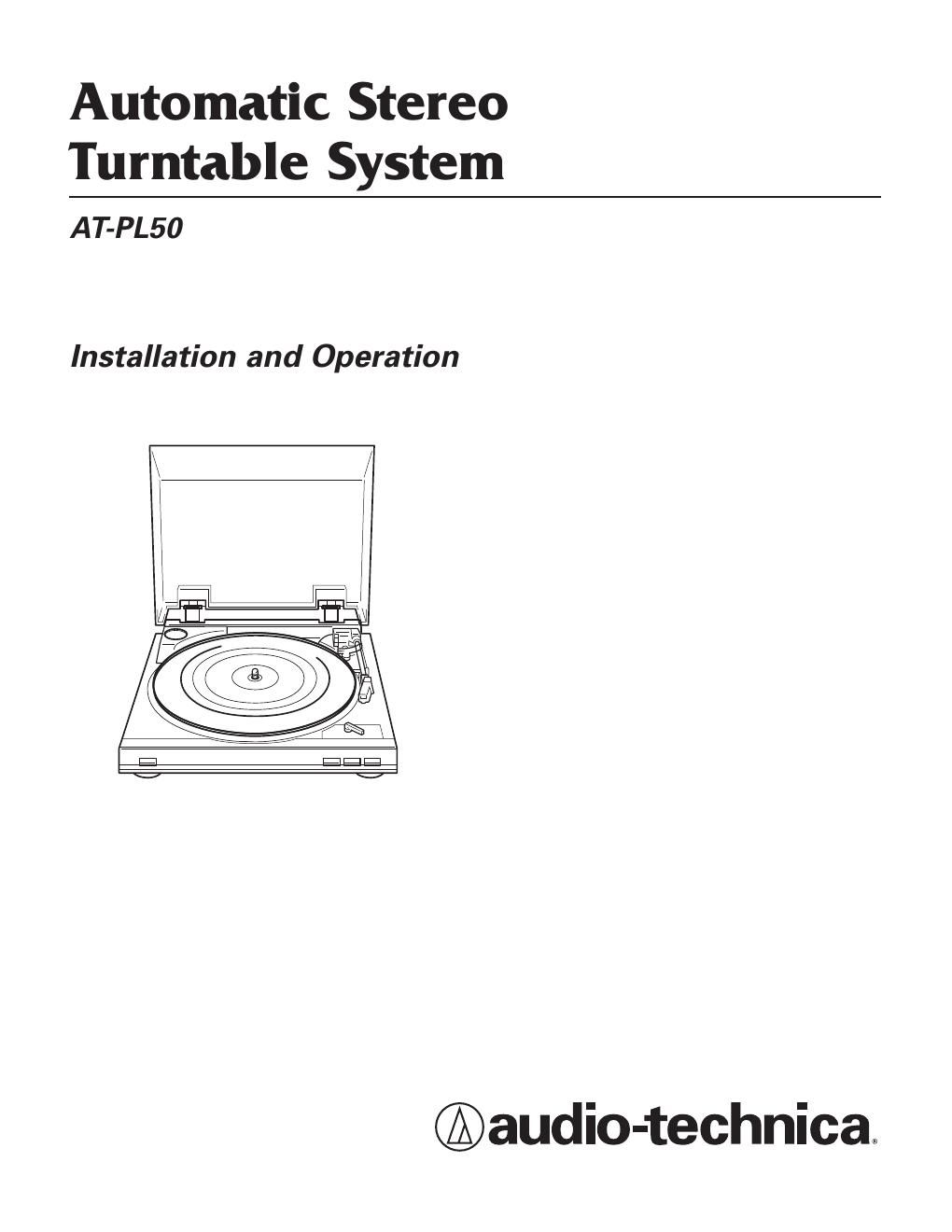 audio technica pl50 owners manual