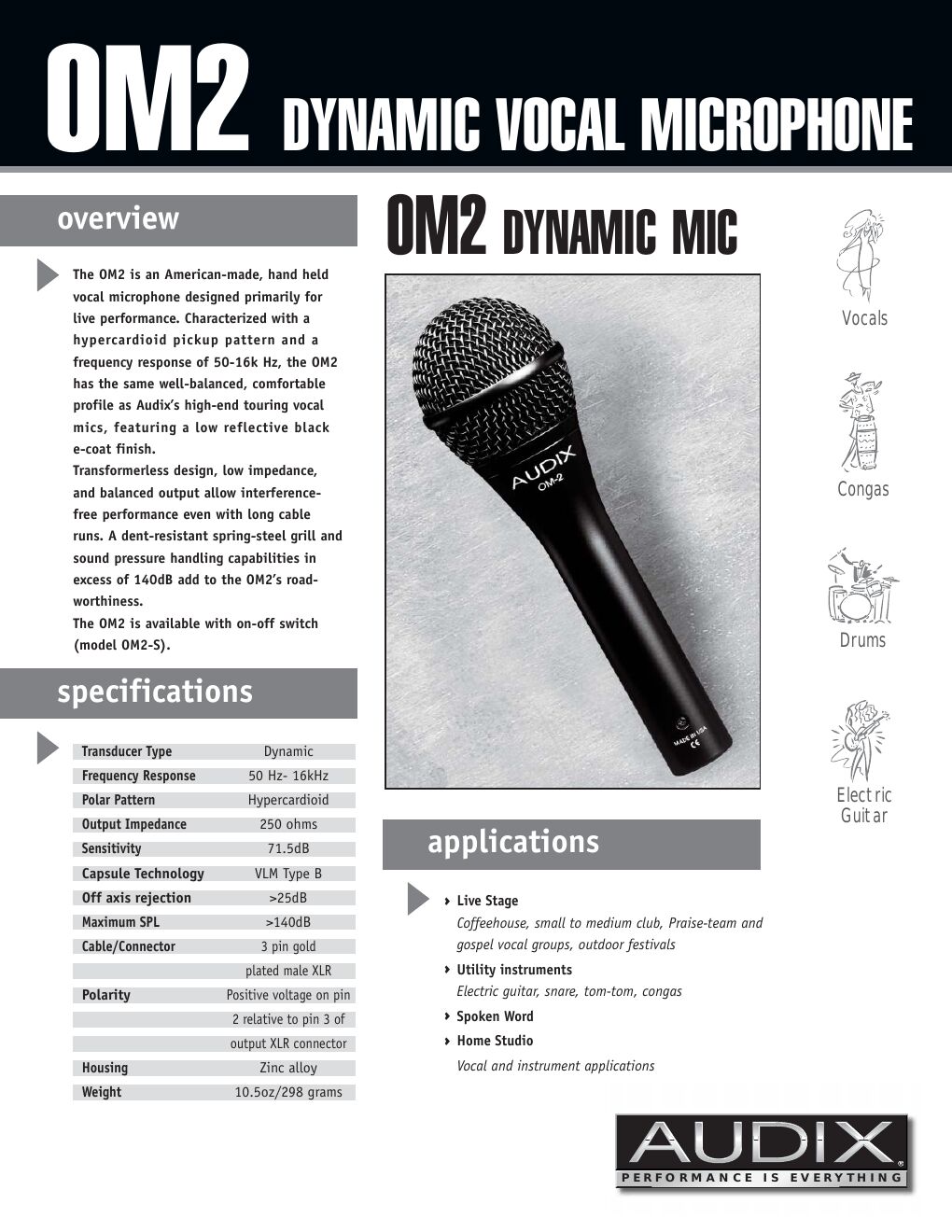 Audix OM 2 Specifications