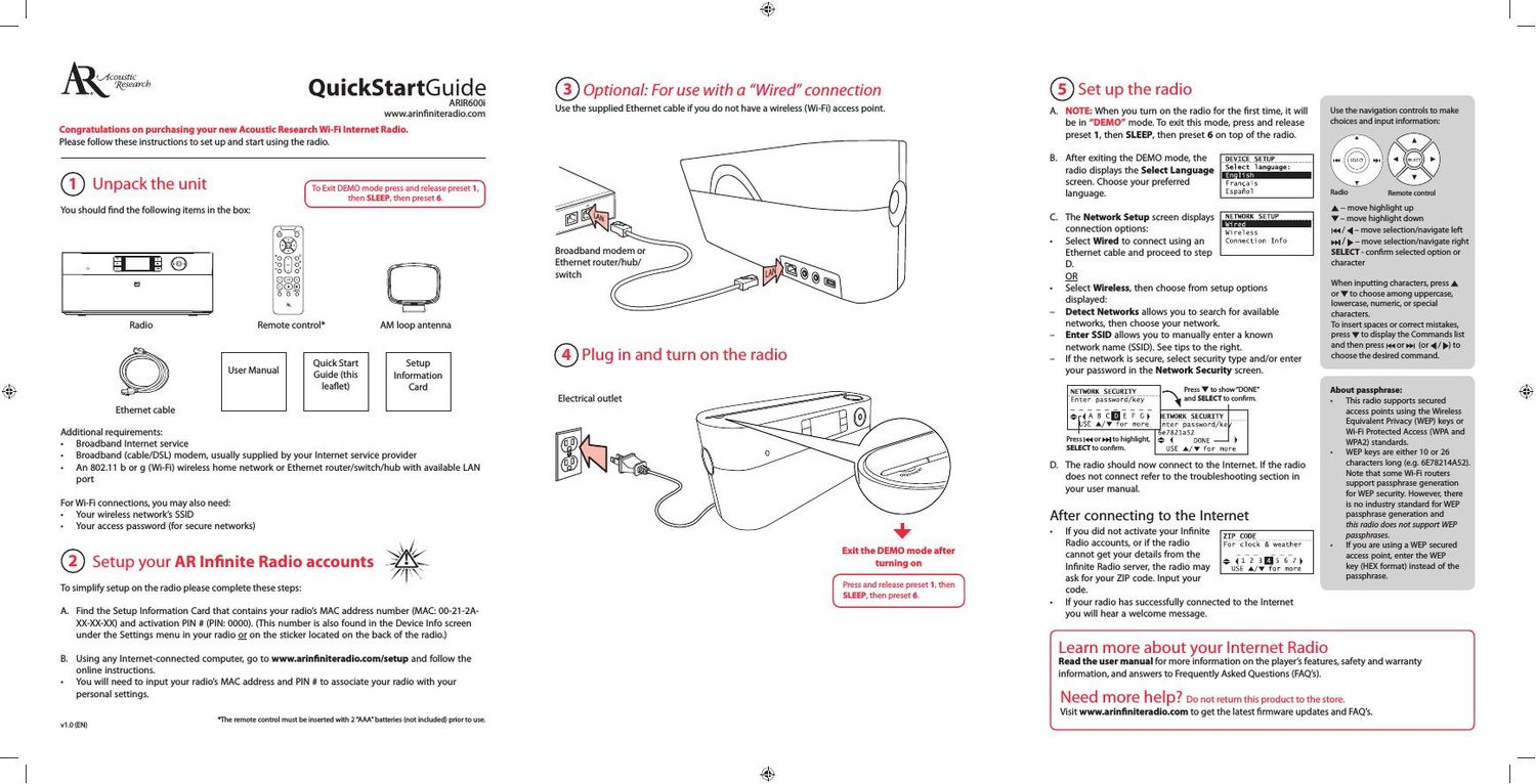 acoustic research ARIR 600 I Owners Manual