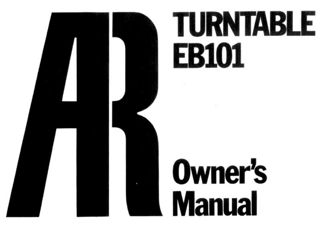 acoustic research eb 101 owners manual