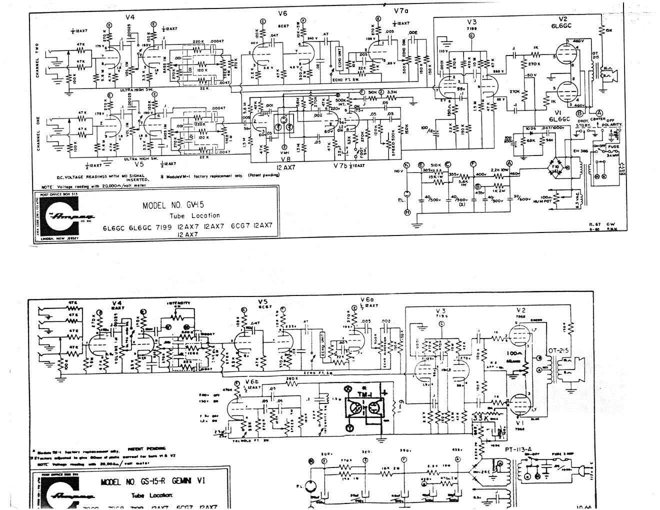 ampeg gv 15 11 67 gs 15 r 10 66 schematics