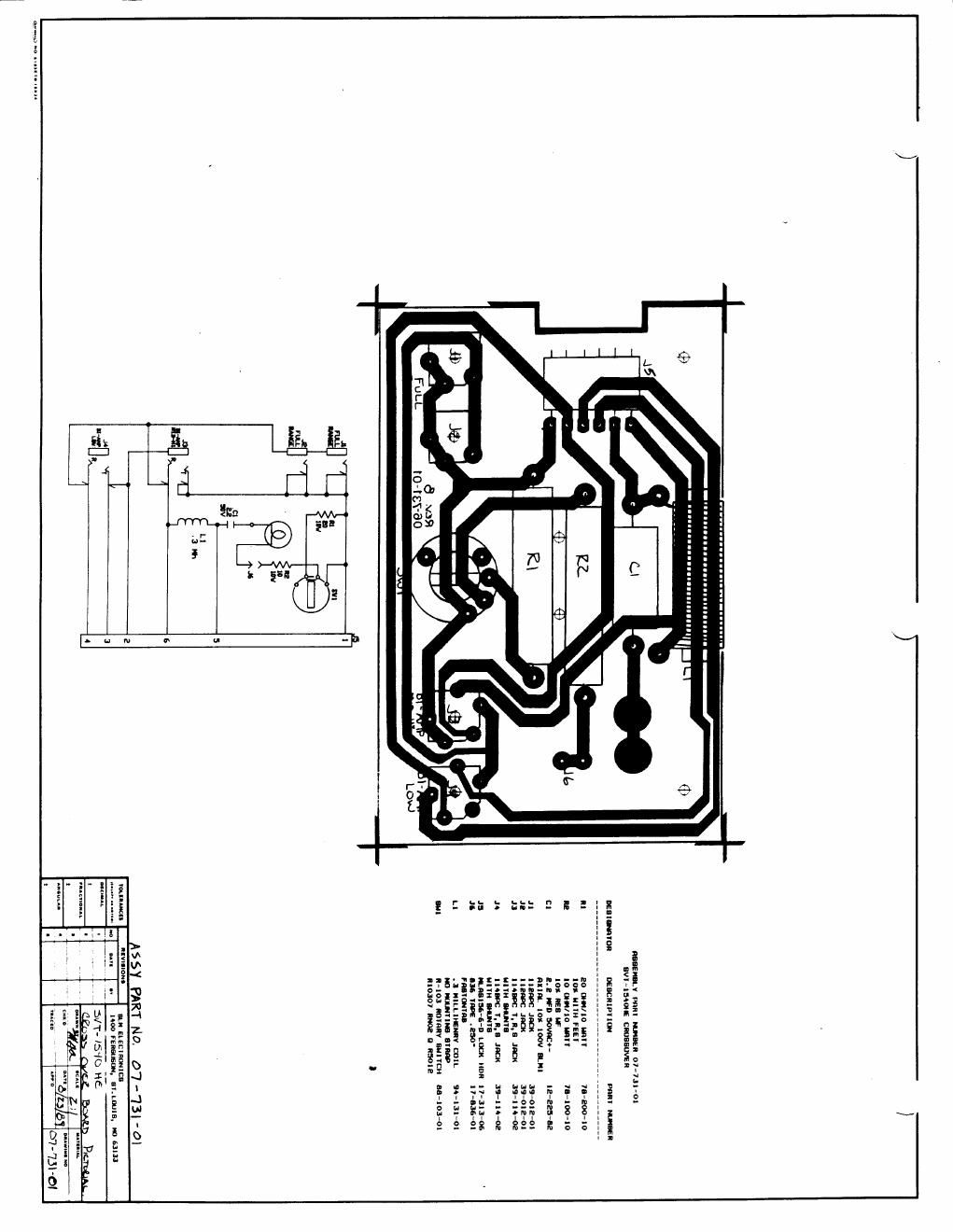 ampeg svt 1540 hc crossover schematic