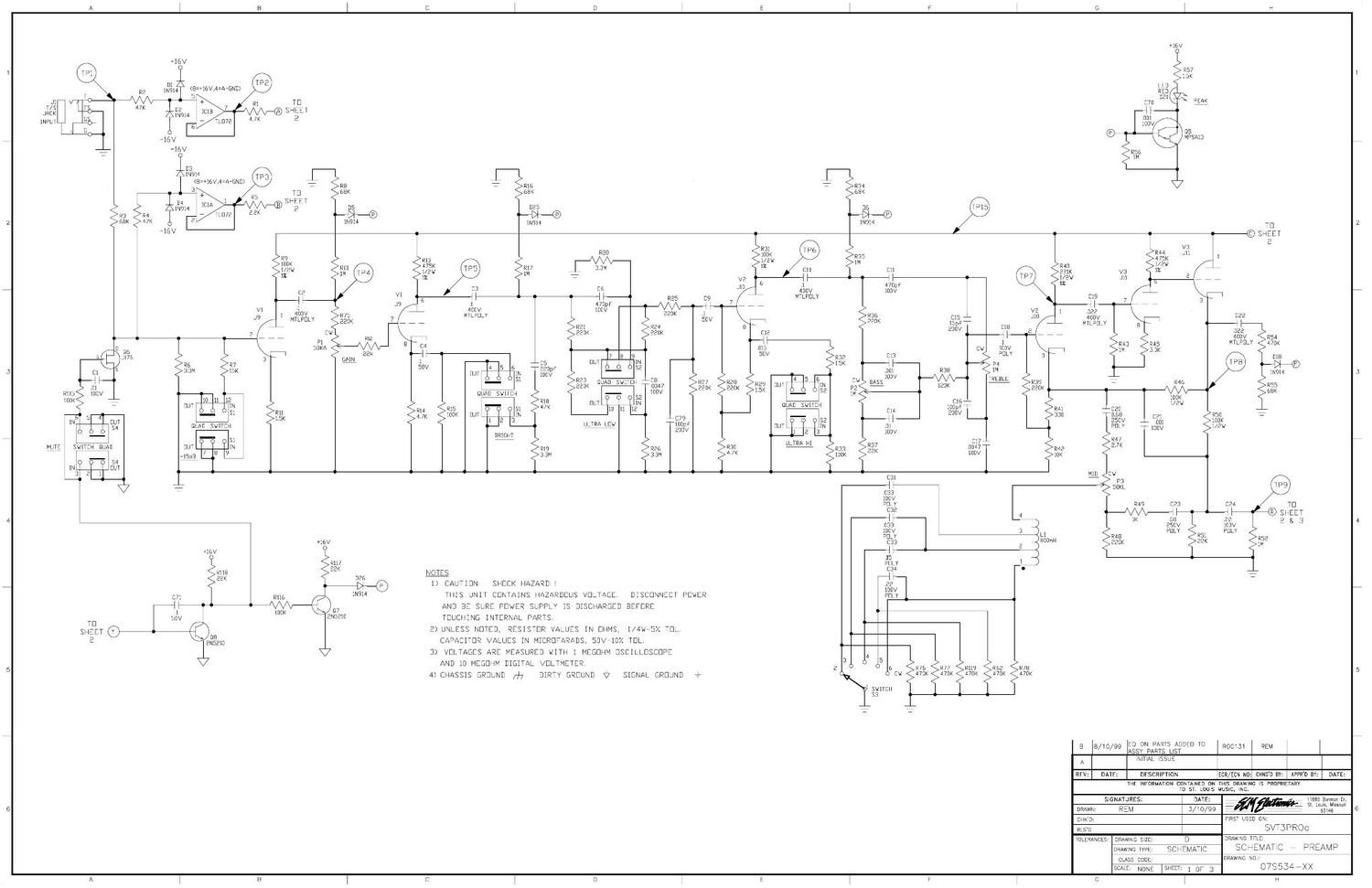 ampeg svt 3 proa preamp 07s534 schematics