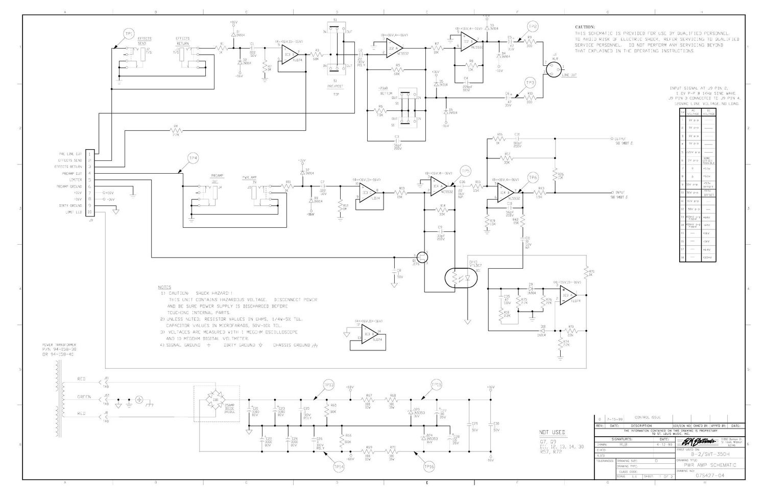 ampeg svt 350ha power amp 07s427 schematics