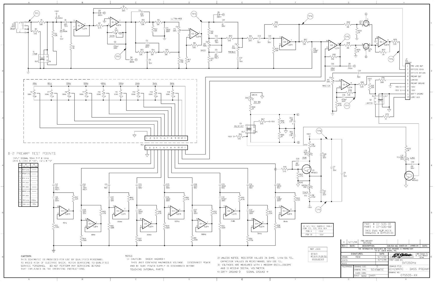 ampeg svt 350ha preamp 07s535 schematic