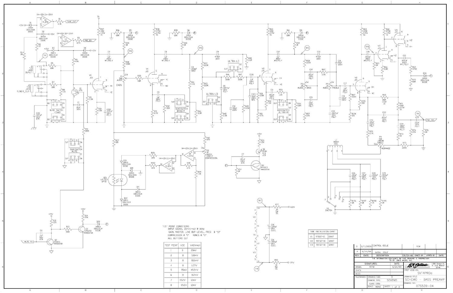 ampeg svt 4 proa preamp 07s539 schematics