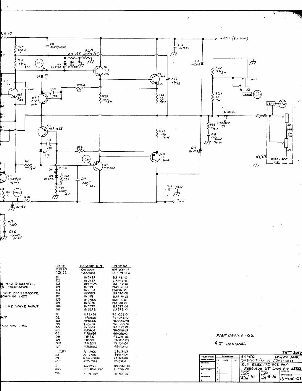 ampeg svt 70t power amp 2 schematic