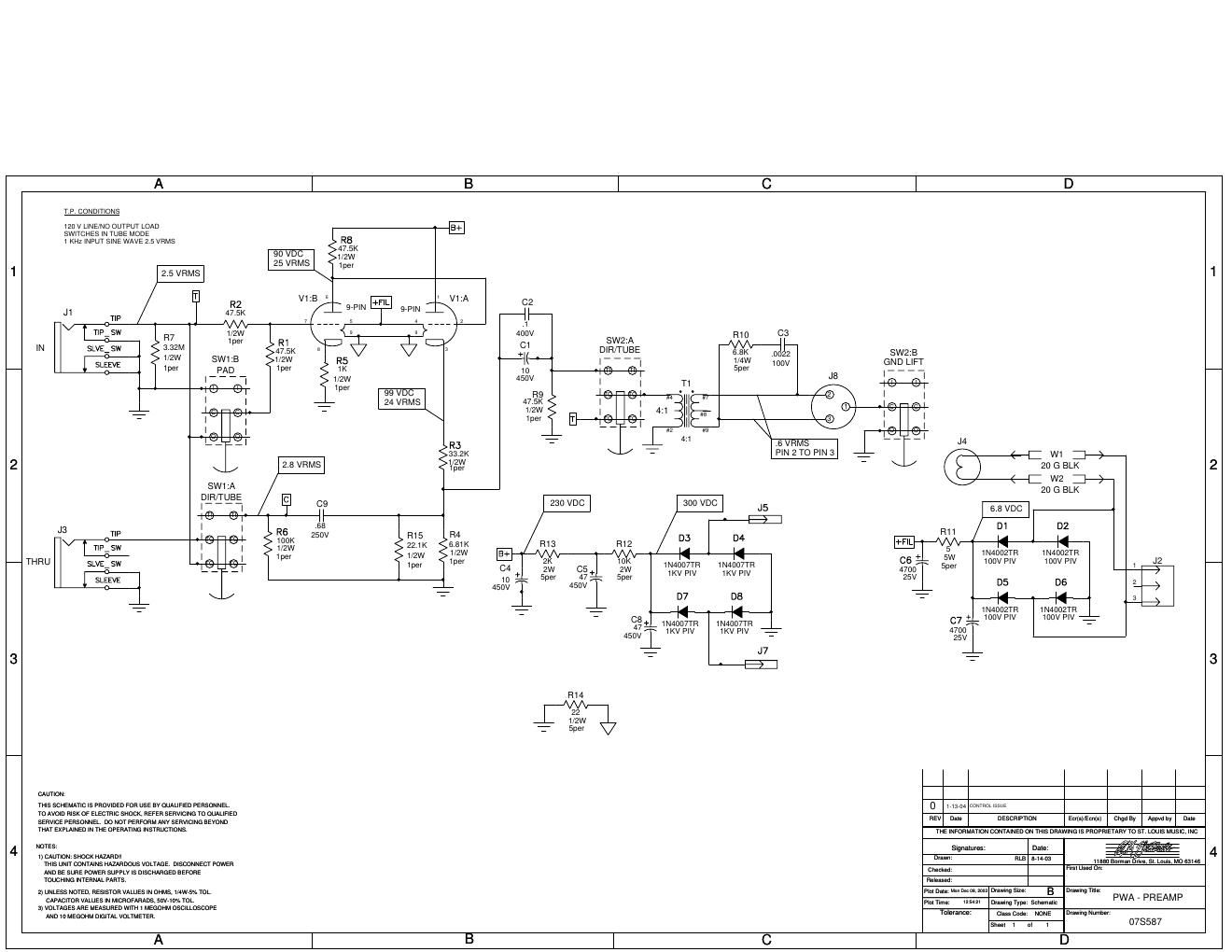 ampeg svt di tube di 07s587 schematic