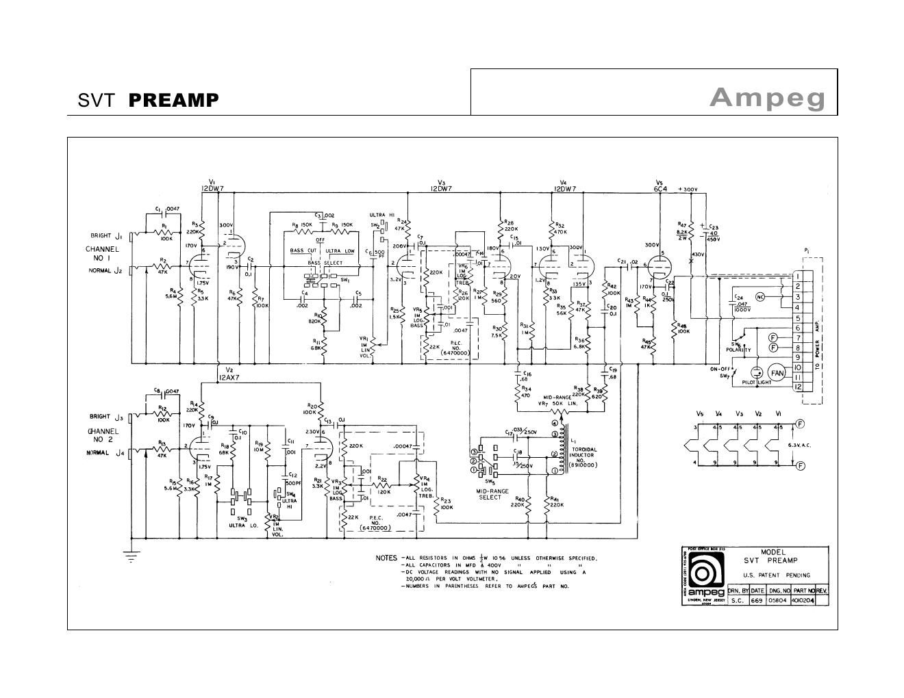 ampeg svt preamp 6 69 schematic