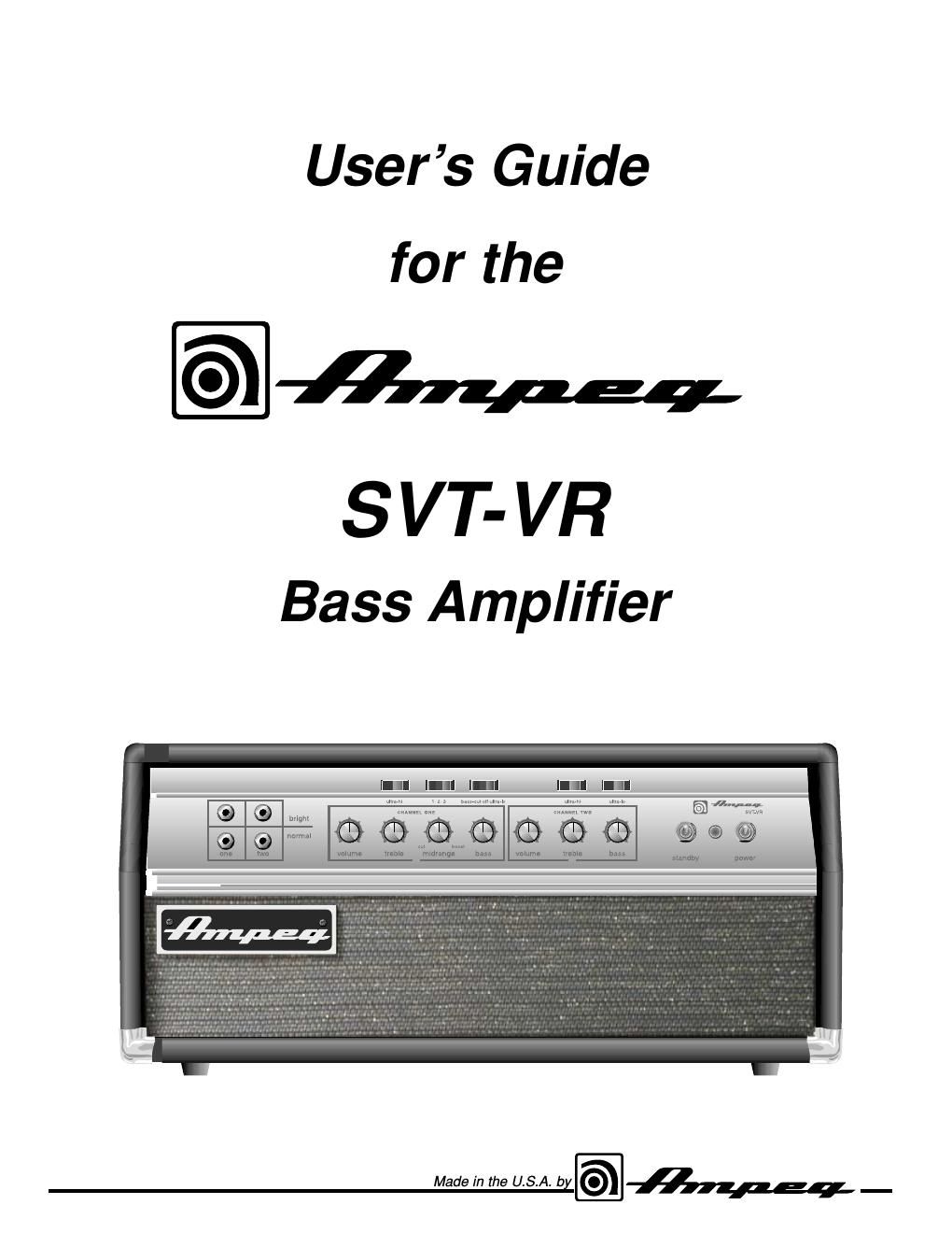 ampeg svt vr users guide