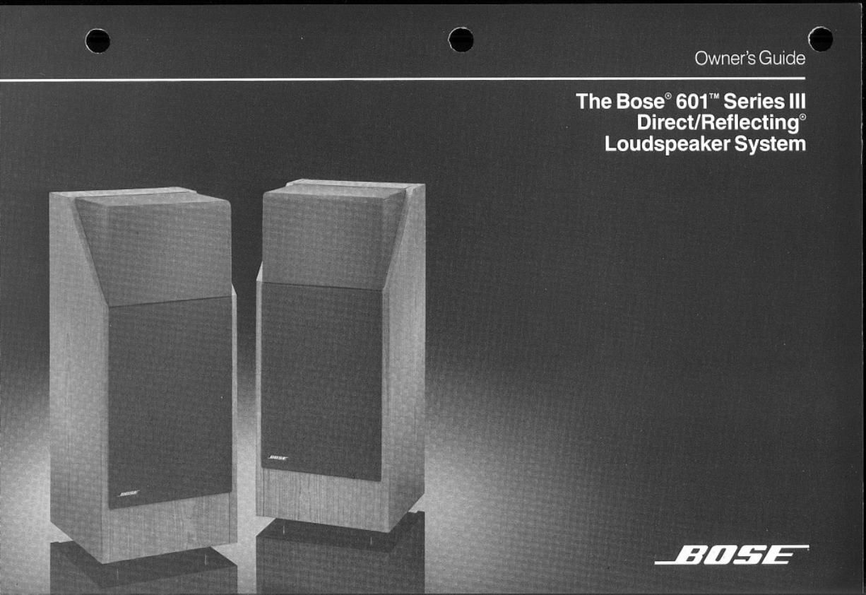 bose 601 series iii owners guide