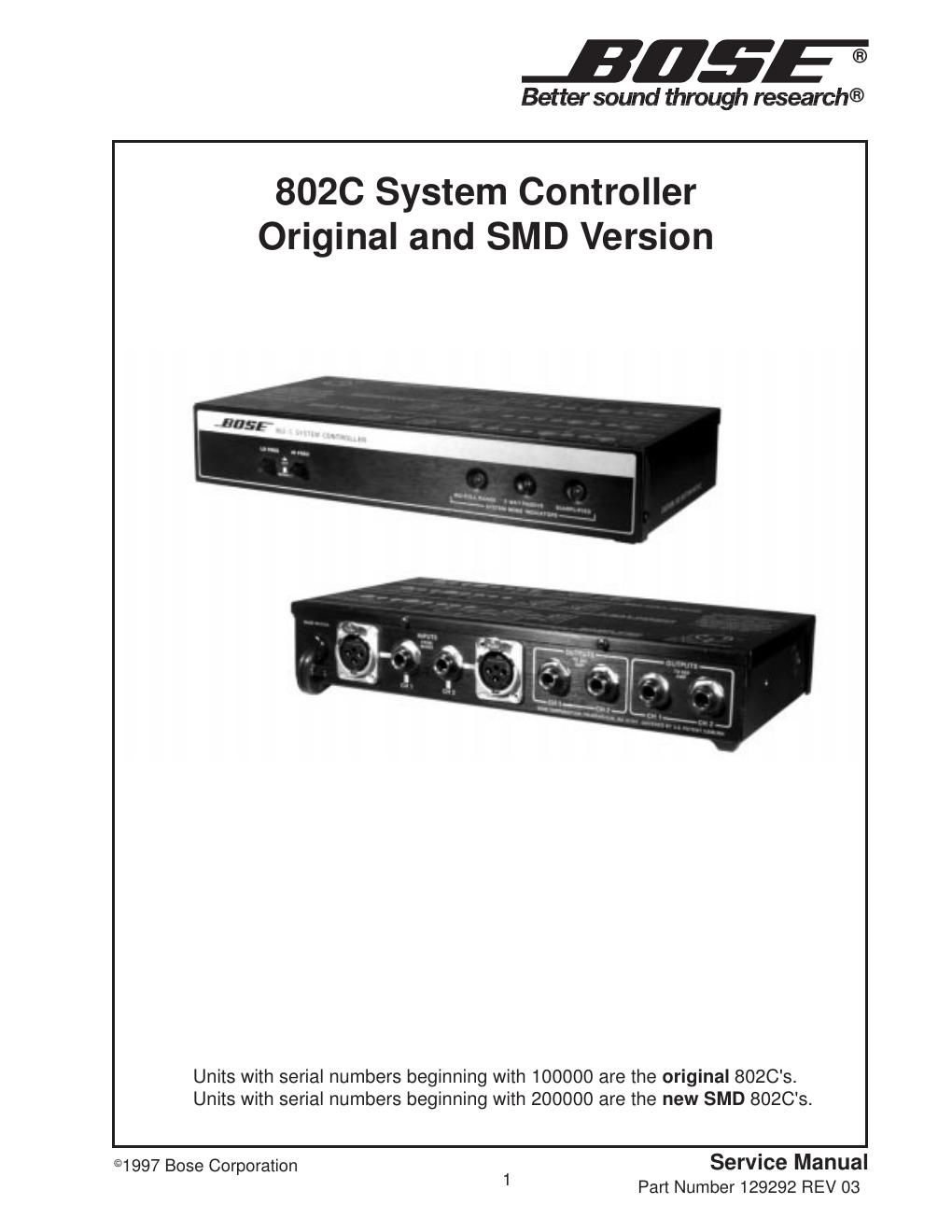 bose 802 c owners guide