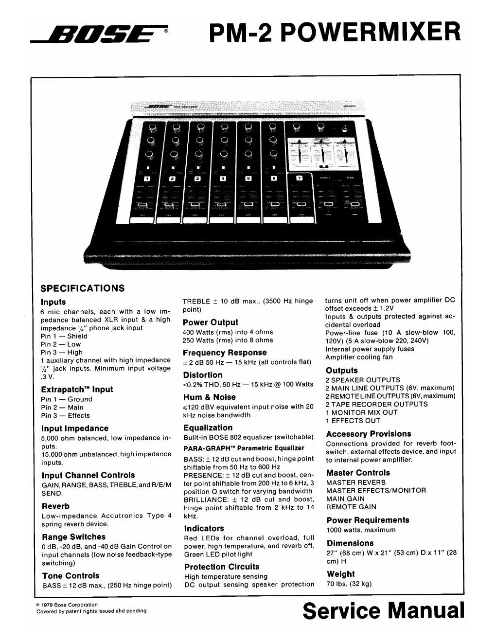 bose pm 2 service manual