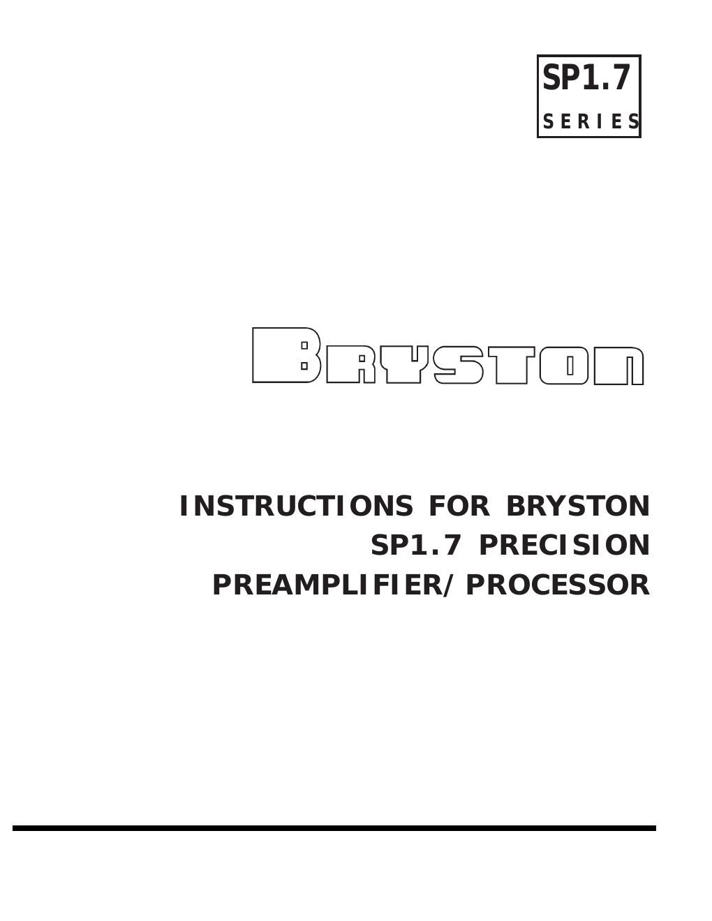 bryston sp 1 7 owners manual