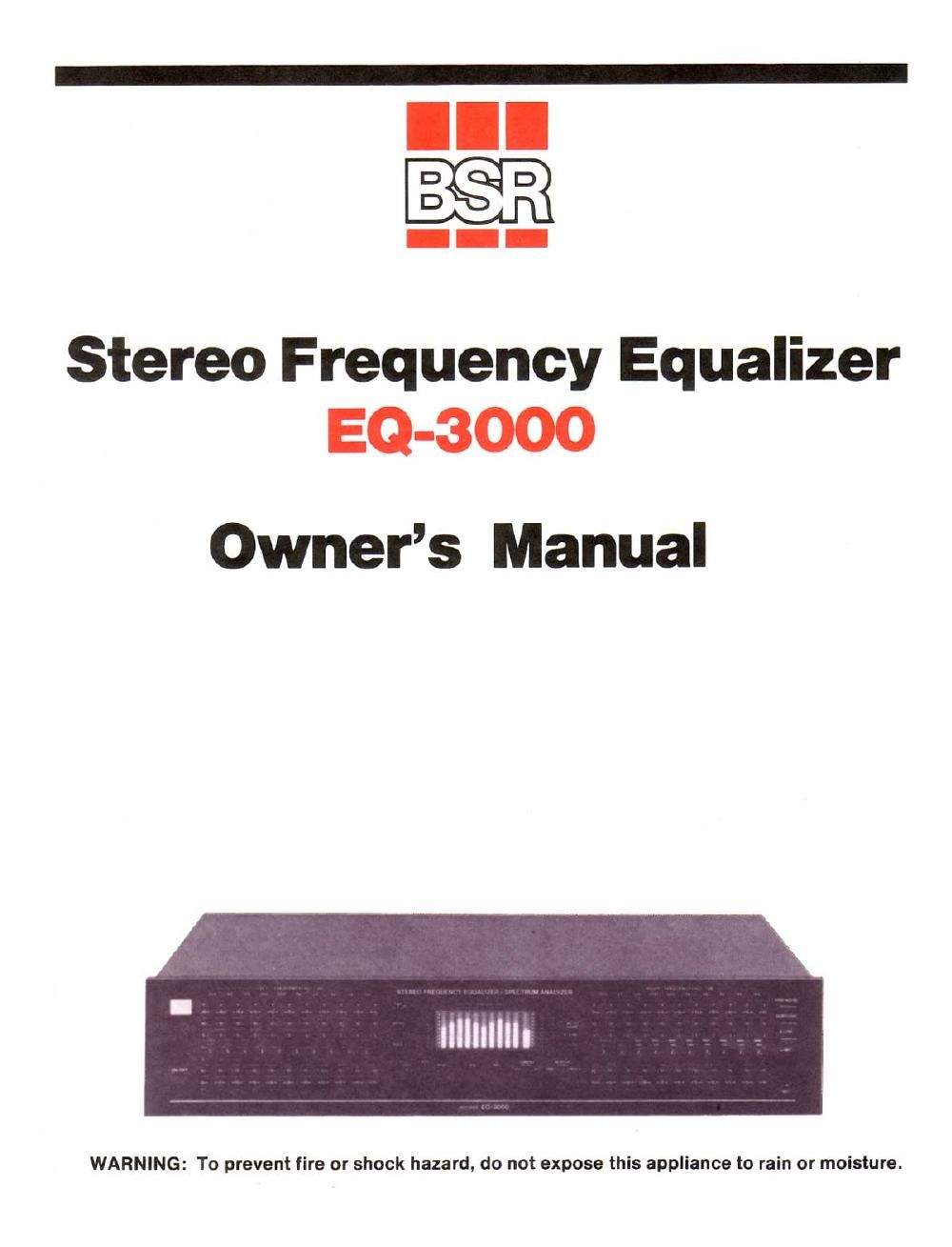 Free Audio Service Manuals - Free download bsr eq 3000 owners manual