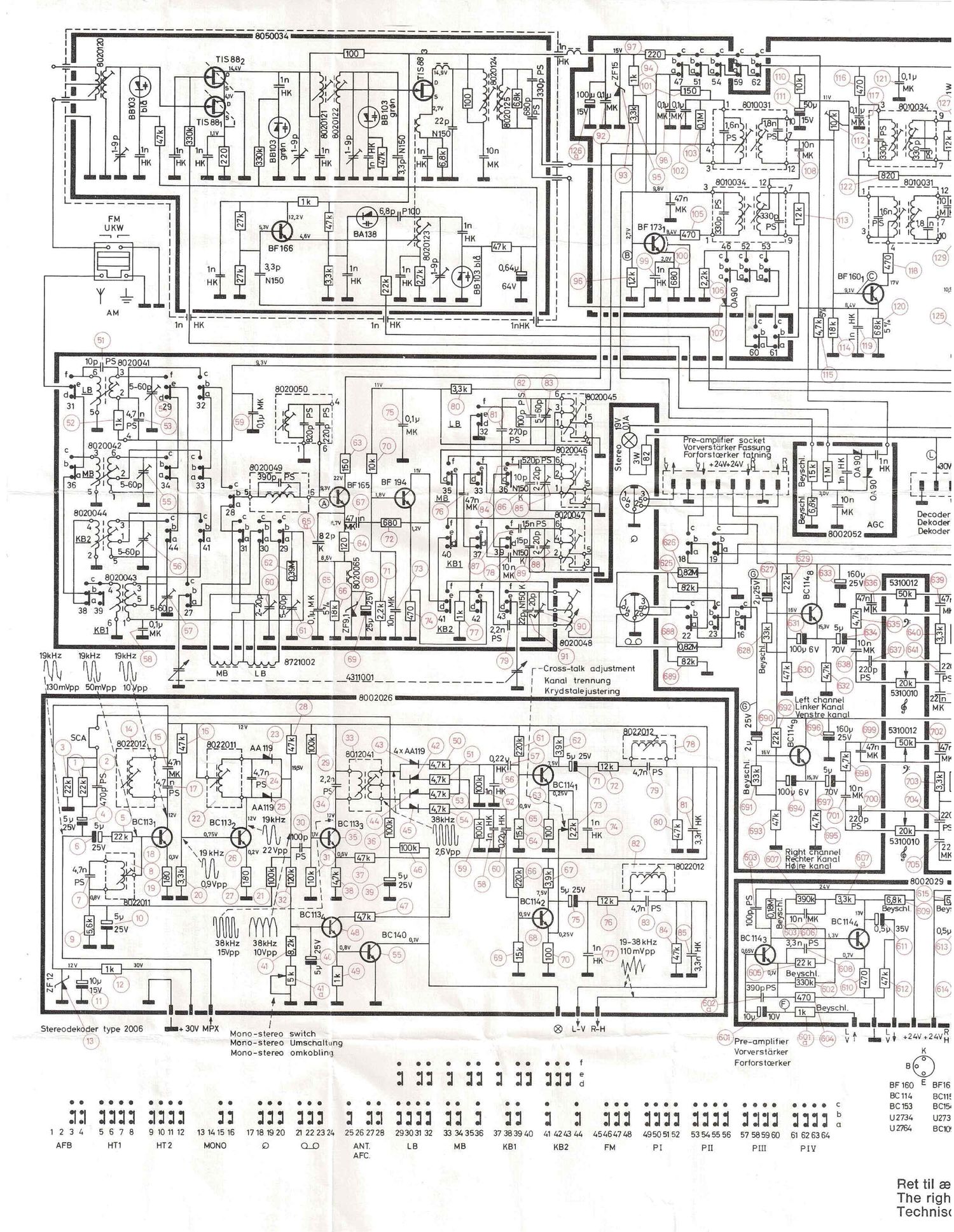 Bang Olufsen Beomaster 2402 Schematic