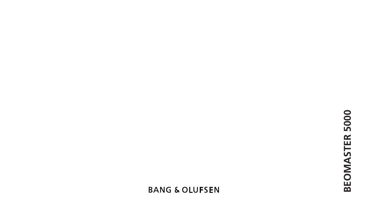 Bang Olufsen Beomaster 5000 Owners Manual