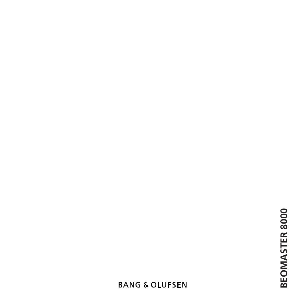 Bang Olufsen Beomaster 8000 Owners Manual