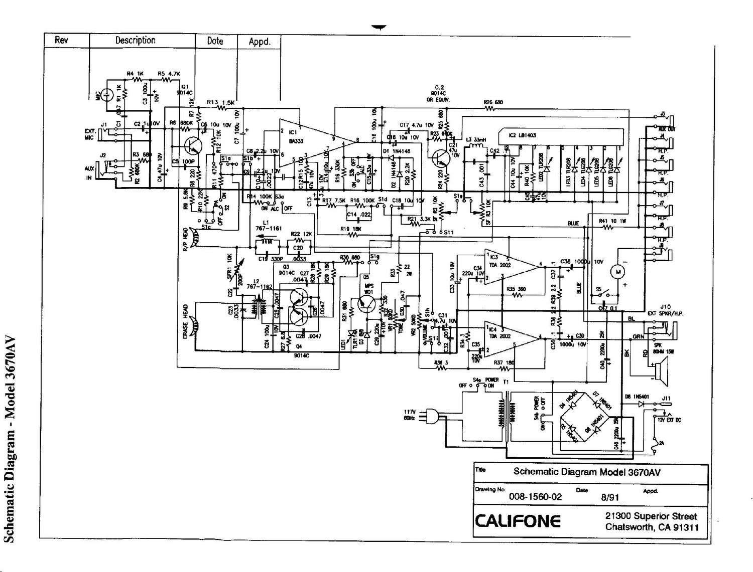 Califone 3670 Av Cassette