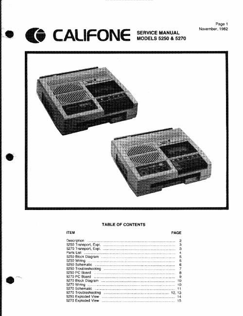 Califone 5250 5270 Cassettes