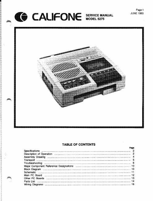 Califone 5275 Cassette Recorder