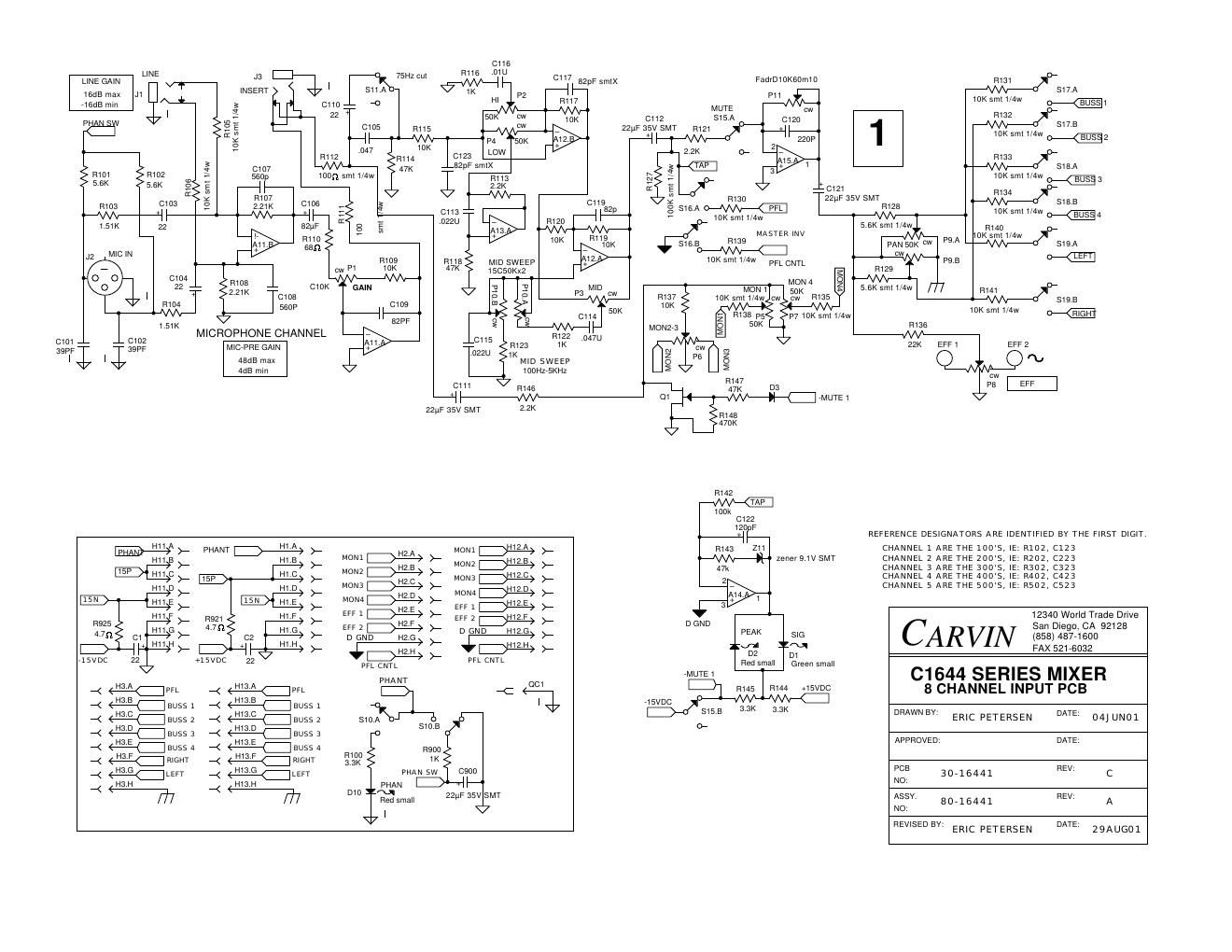 carvin c 1644 schematic