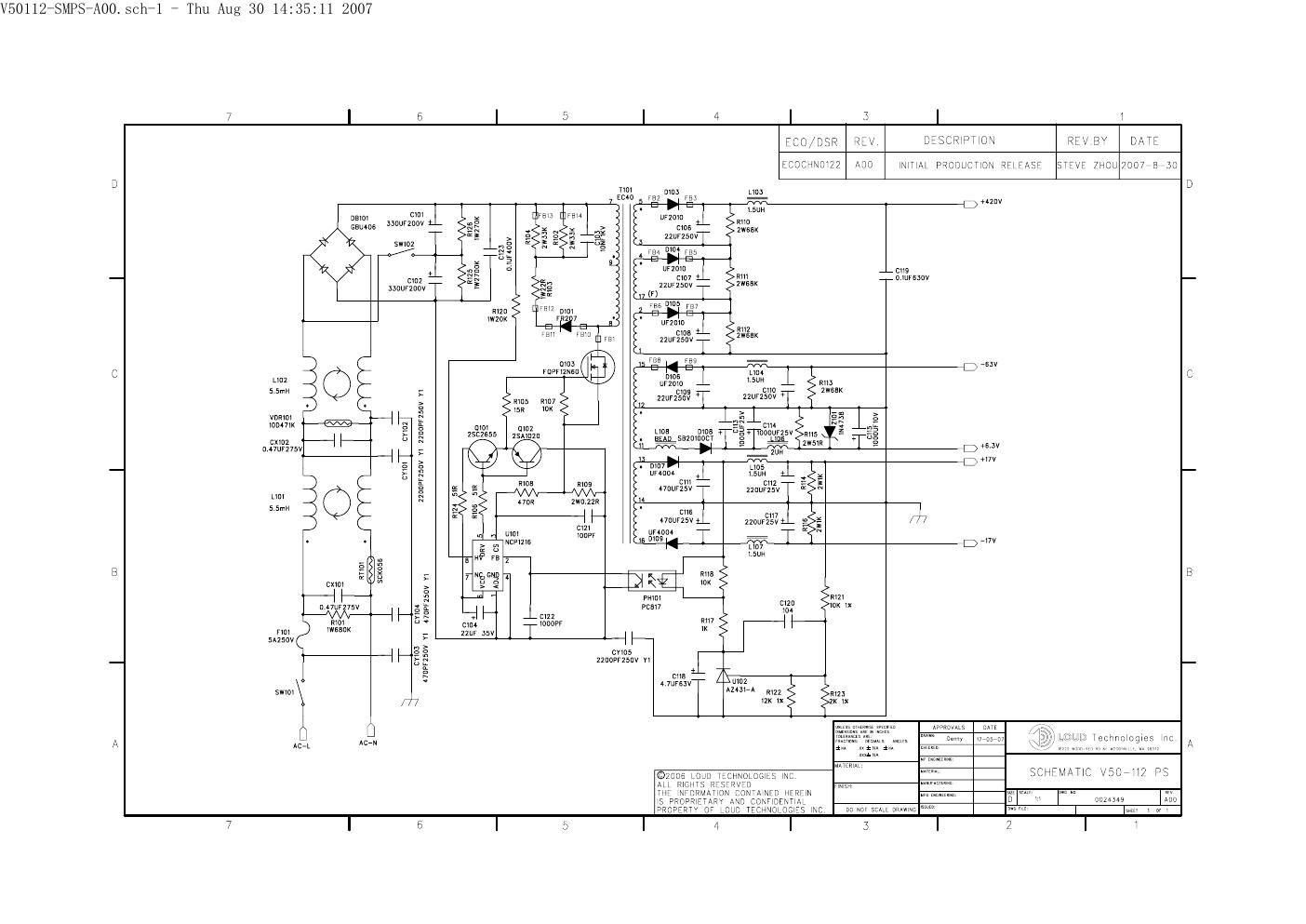 Crate 112 0024349 revA00 SCH Power Supply