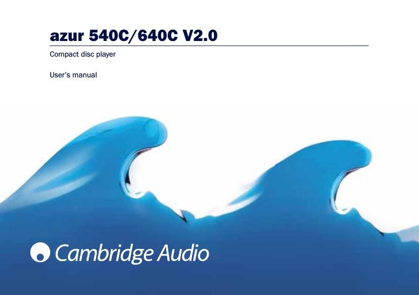 cambridgeaudio azur 540 c mk2 owners manual