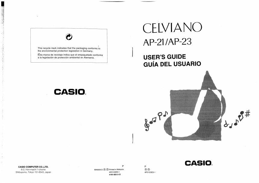 casio ap 21 user manual