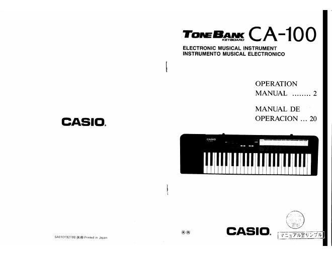 casio ca 100 user manual