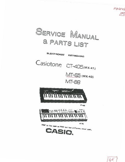 casio ct 405 mt 65 68 service manual