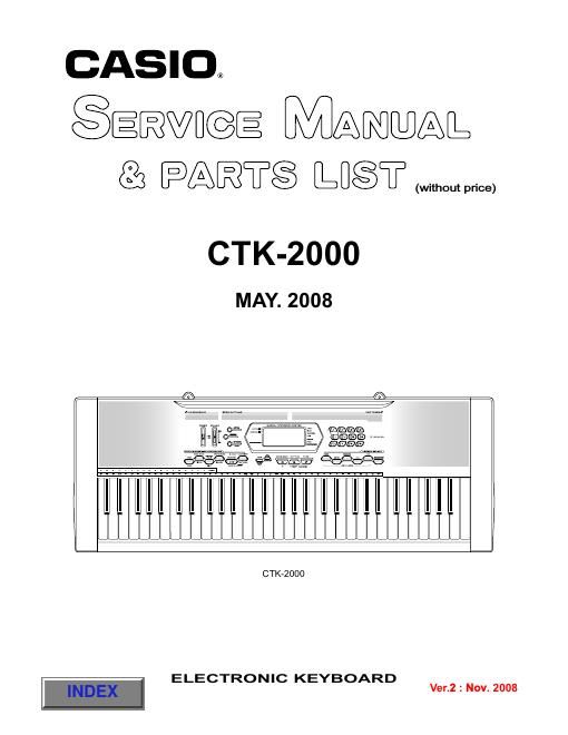 casio ctk 2000 service manual