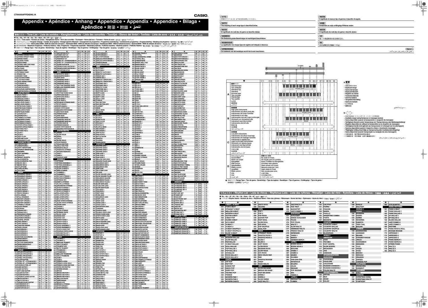 casio ctk 4000 appendix