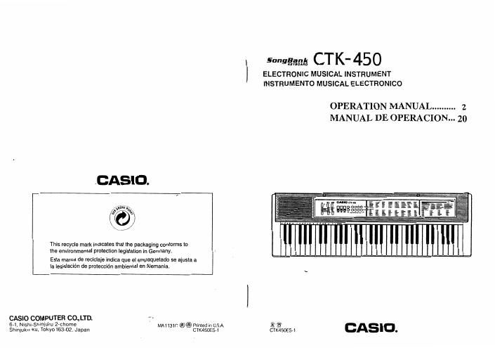 casio ctk 450 owner manual