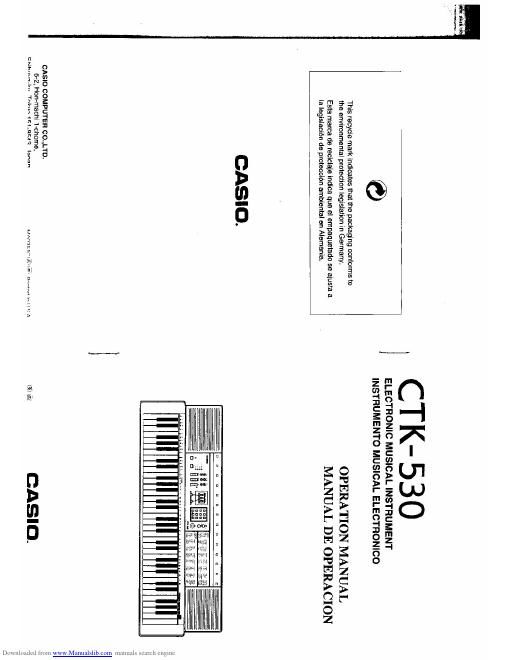 casio ctk 530 owner manual